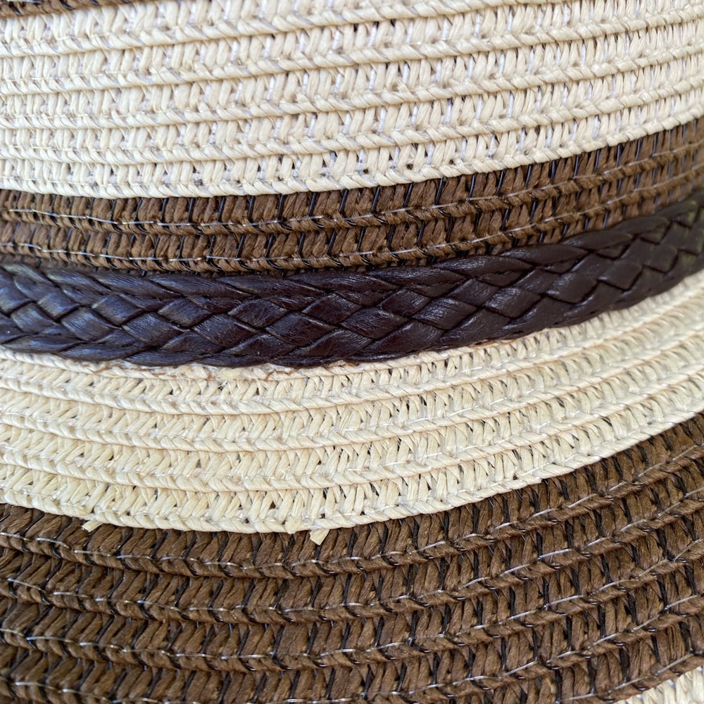 NWOT SUNLILY Striped Brown and Cream Sun Hat, Size: S/M (fits up to 22” head) - Picture 6 of 8